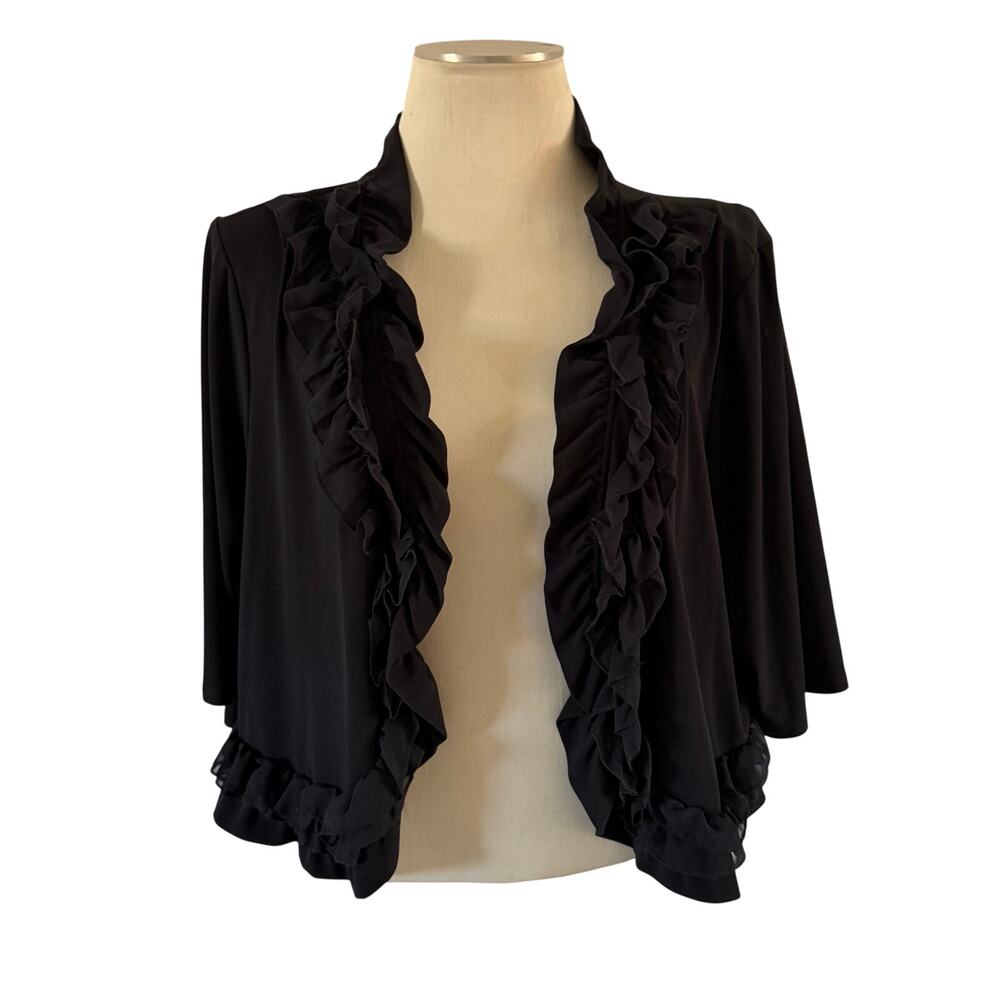 Black Ruffle Bolero Cardigan Coverup Plus Size 2X Whimsygoth Fairy Grunge
